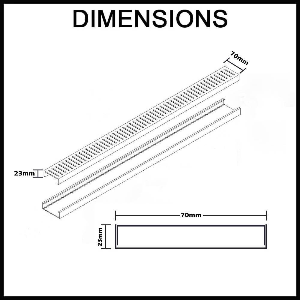 SFG23 Aluminium Standard Floor Grate Dimensions