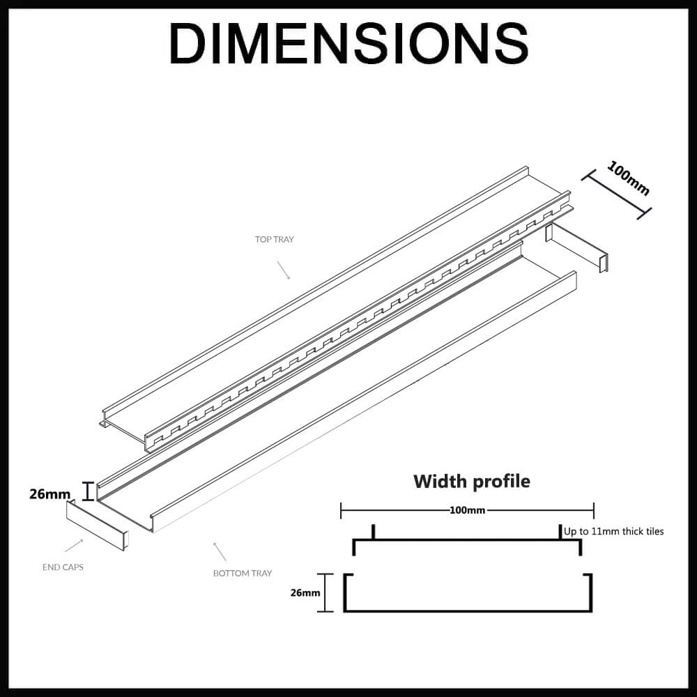Slimline Tile Insert Dimensions