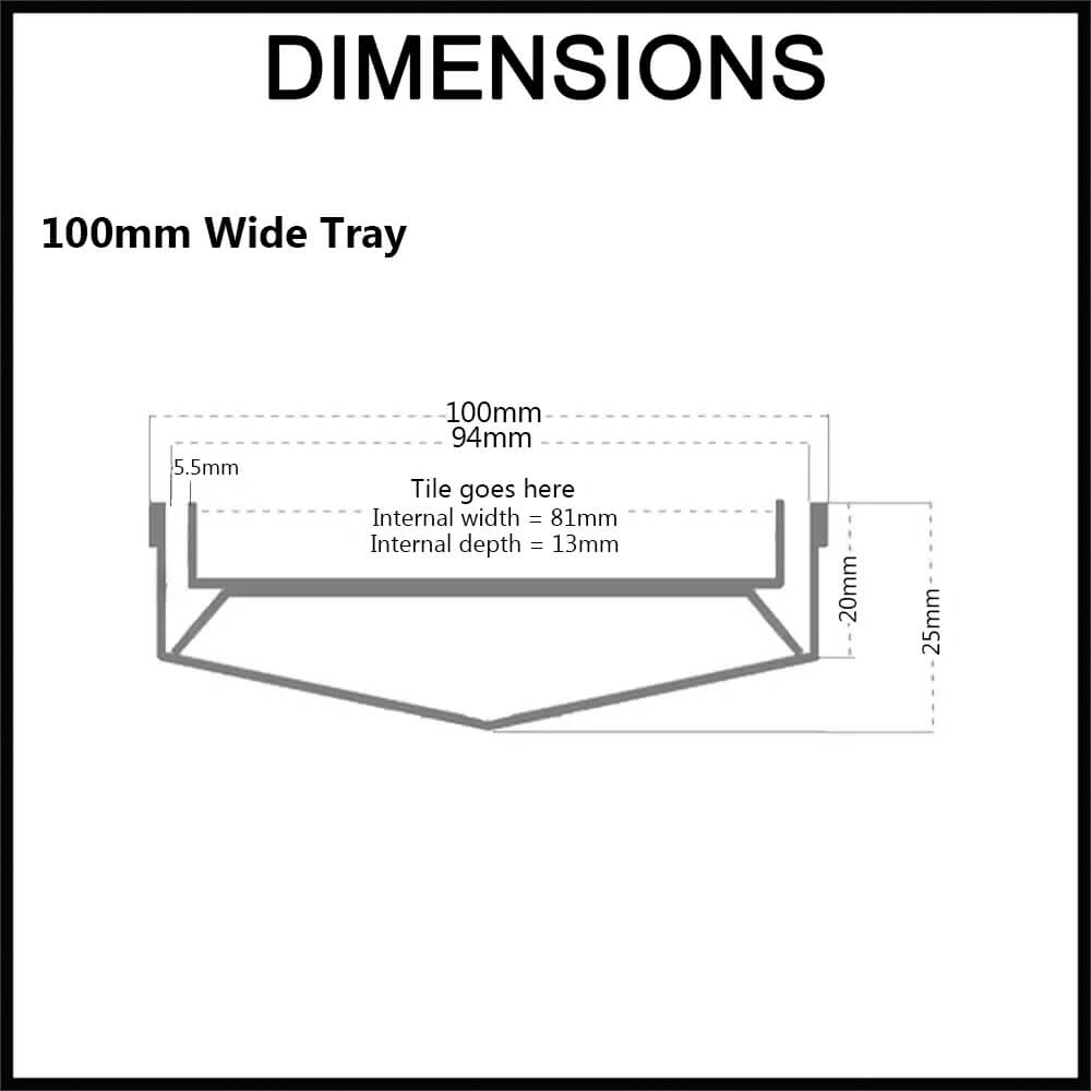 Custom Grate - 100mm - Tile Insert - Dimensions