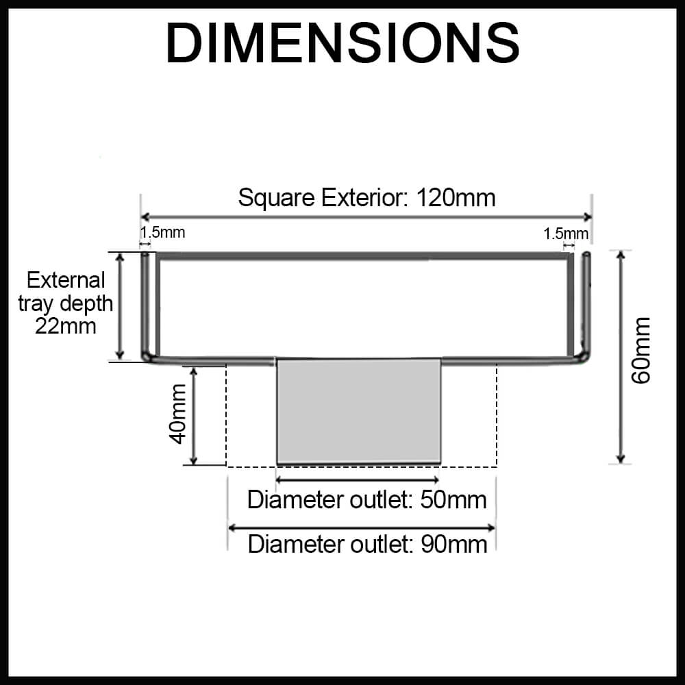 Draintek outdoor square floor waste dimensions