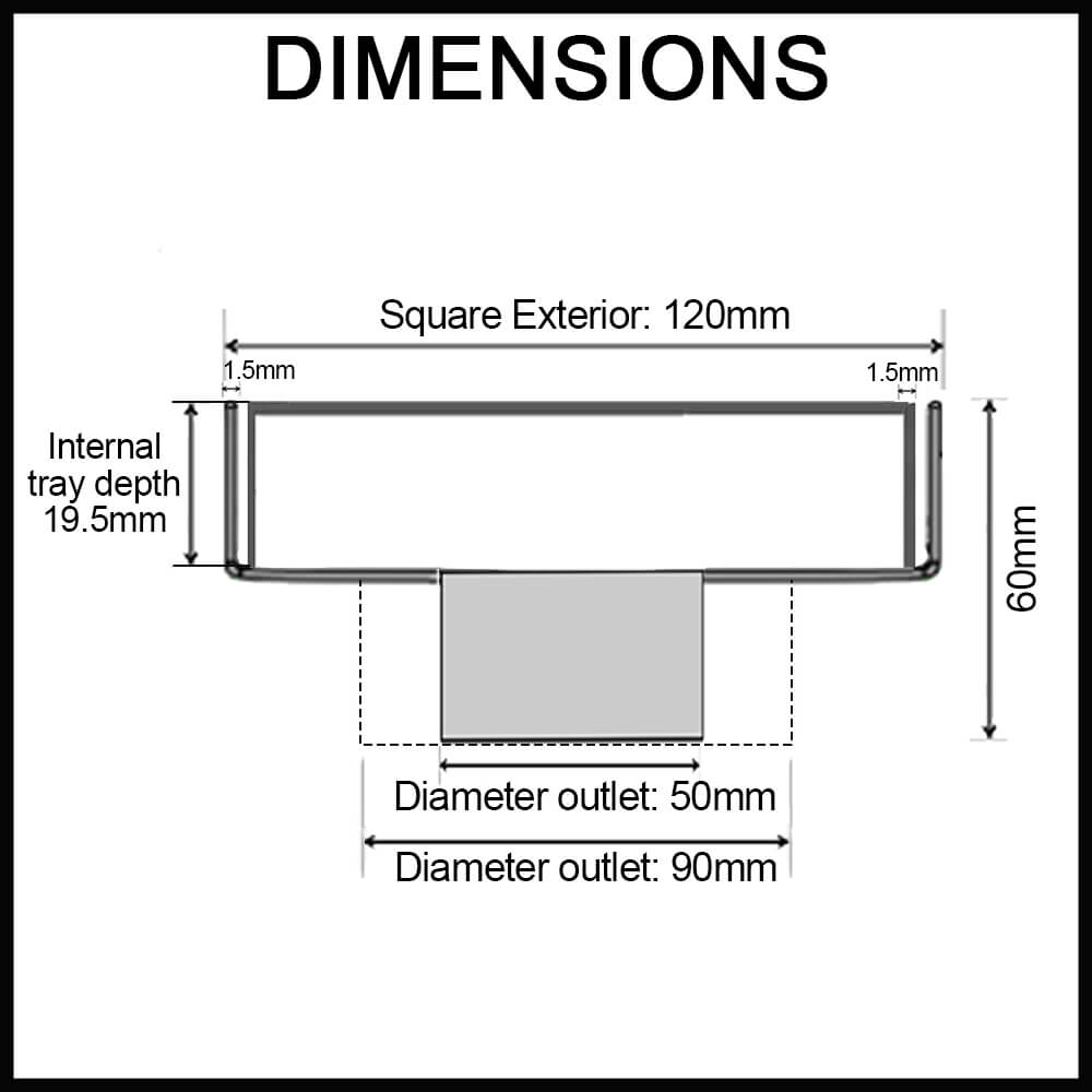centre floor waste tetra square hole dimensions
